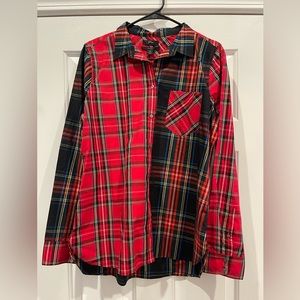 Size 12 JCrew plaid button down blouse
